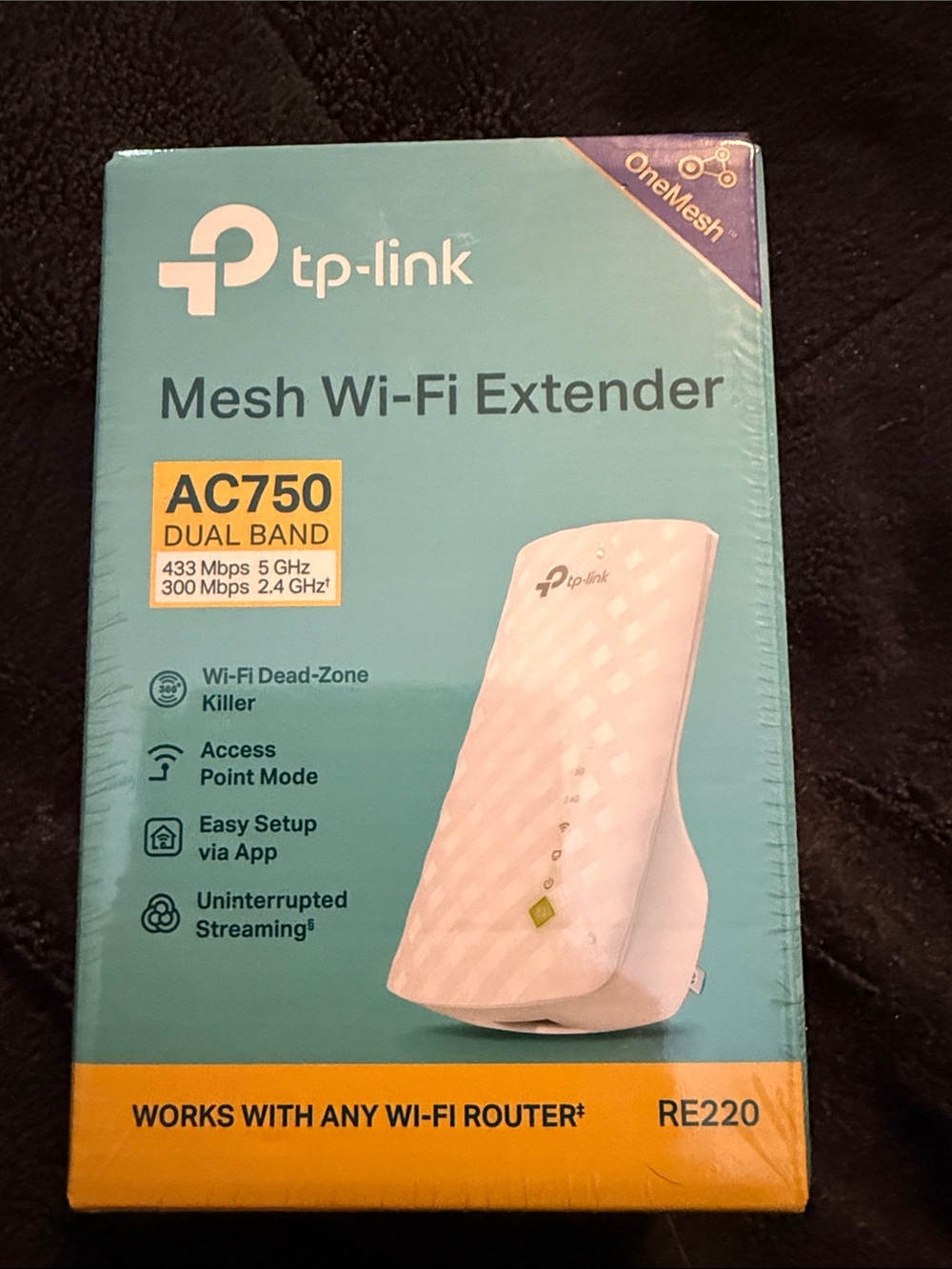 TP-Link White Mesh Wi‑Fi Extender RE220 AC750